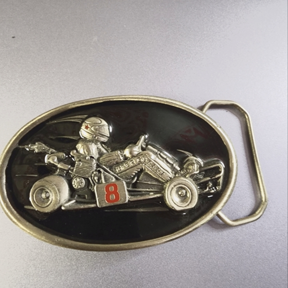 1992 Metal Craft Race Car Belt Buckle #3059